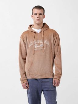 The Indian Garage Co - Beige Textured Regular Fit Hoodie