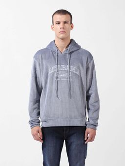 The Indian Garage Co - Grey Textured Regular Fit Hoodie