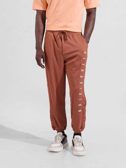 The Indian Garage Co - Brown Solid Relaxed Fit Trackpant