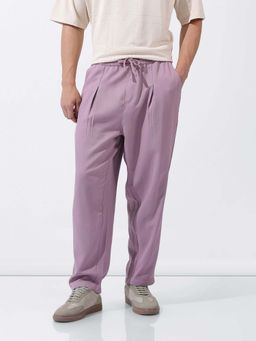 The Indian Garage Co - Purple Solid Loose Fit Trousers