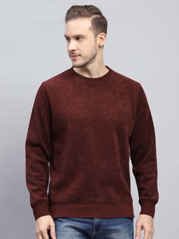 Monte Carlo - Rust Solid Regular Fit Sweatshirt