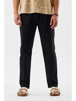 Snitch - Black Solid Relaxed Fit Trousers