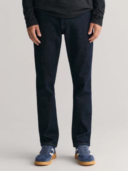 GANT - Blue Solid Slim Fit Jeans