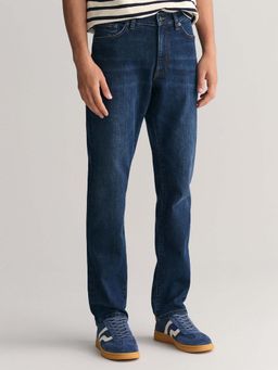 GANT - Blue Solid Slim Fit Jeans