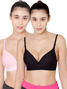 Bodycare - Seamless Wire Free Padded Sports Bra-Pack Of 2 - Multi-Color