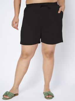 BRINNS - Plus Size Cotton Black Shorts