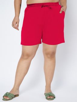 BRINNS - Plus Size Cotton Magenta Shorts