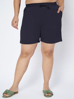 BRINNS - Plus Size Cotton Navy Blue Shorts