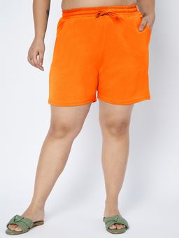 BRINNS - Plus Size Cotton Orange Shorts