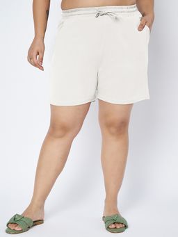 BRINNS - Plus Size Cotton White Shorts