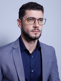 Intellilens - Unisex UV Protected Square Blue Cut Computer Glasses Transparent (55-17-145)