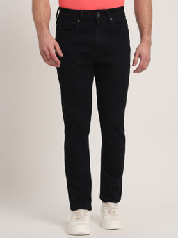 JadeBlue - Jet Black Straight Fit Cotton Stretch Denim Comfortable Stretch Jeans