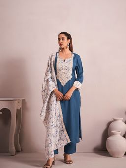 M MARCH LABEL - Sapphire Crowned Kurta Pant with Dupatta
