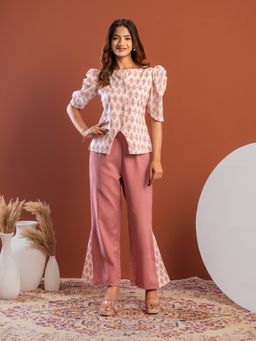 WEAVLLITE - White Sanganeri Cotton Printed Co-Ord Set