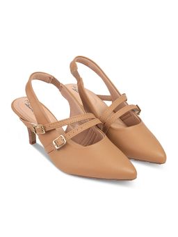 MODARE - Women Tan Slingback Sandal Heels