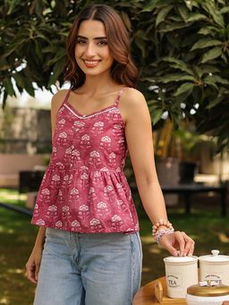 Rain & Rainbow - Pink Floral Regular Fit Top