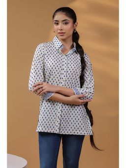 Rain & Rainbow - White Floral Regular Fit Shirt