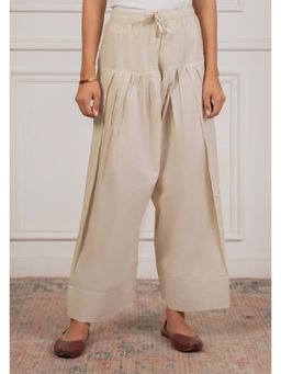 HOUSE OF KARI - Beige Solid Loose Fit Palazzo