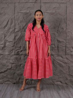 The Quince Life - Pink Stripes A-Line Fit Dress