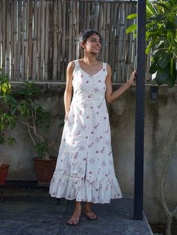 The Quince Life - White Printed A-Line Fit Dress