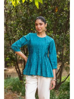 SAVI - Blue Printed Regular Fit Top