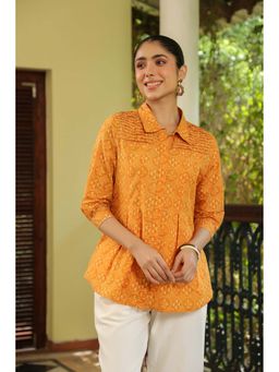 SAVI - Mustard Printed Regular Fit Top
