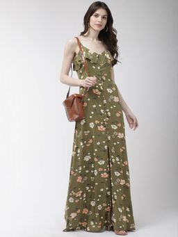 Twenty Dresses by Nykaa Fashion - Olive Eternity In Floral Maxi Dress