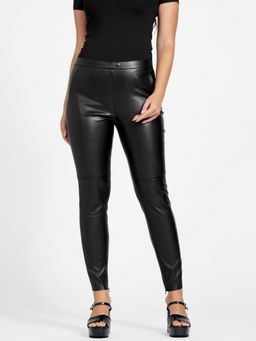 Guess - Black Solid Leola Pu Leggings