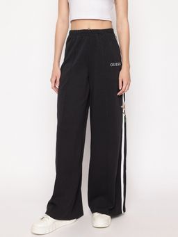 Guess - Black Solid Zoey Dobby Piquet Trackpant