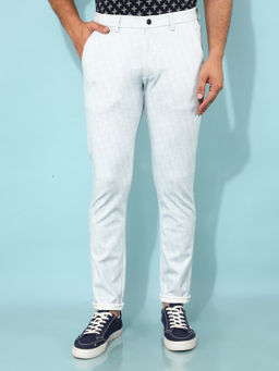 CRIMSOUNE CLUB - Mens Blue Printed Trousers