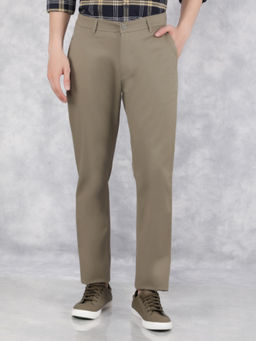 CRIMSOUNE CLUB - Mens Olive Solid Trousers