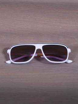 DukieKooky - Unisex Kids Stylish and Sturdy White Square Sunglasses