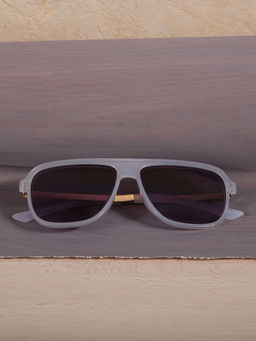 DukieKooky - Unisex Kids Stylish and Sturdy Off White Square Sunglasses