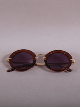 DukieKooky - Unisex Kids Stylish and Sturdy Brown Oval Sunglasses