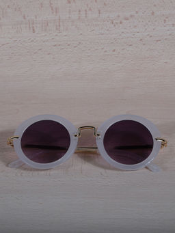 DukieKooky - Unisex Kids Stylish and Sturdy Off White Oval Sunglasses