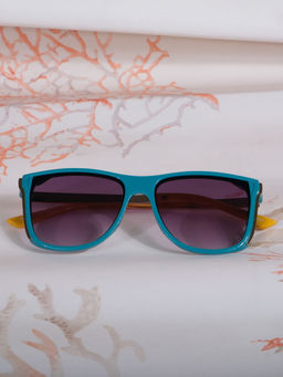 DukieKooky - Unisex Kids Stylish and Sturdy Teal Square Sunglasses