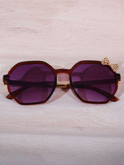 DukieKooky - Unisex Kids Stylish and Sturdy Brown Square Sunglasses