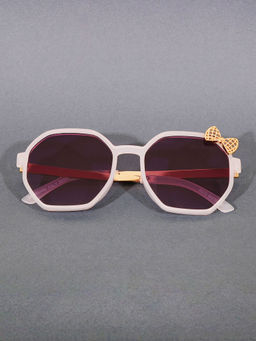 DukieKooky - Unisex Kids Stylish and Sturdy White Square Sunglasses