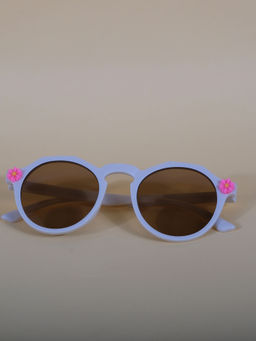 DukieKooky - Unisex Kids Blue Sunglasses with Flowers