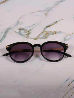 DukieKooky - Unisex Kids Stylish and Sturdy Black Round Sunglasses