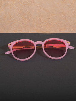 DukieKooky - Unisex Kids Stylish and Sturdy Pink Round Sunglasses