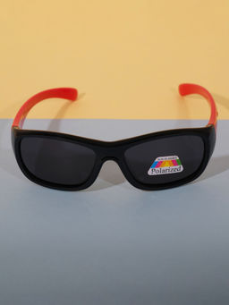 DukieKooky - Unisex Kids Stylish and Sturdy Black Rectangle Sunglasses