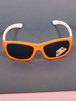 DukieKooky - Unisex Kids Stylish and Sturdy Orange Rectangle Sunglasses
