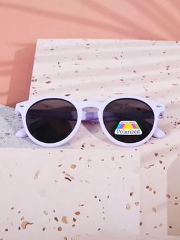 DukieKooky - Unisex Kids Stylish and Sturdy Purple Round Sunglasses