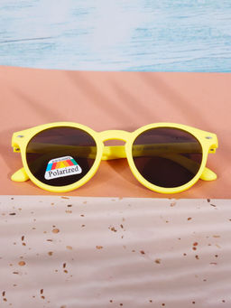 DukieKooky - Unisex Kids Stylish and Sturdy Yellow Round Sunglasses