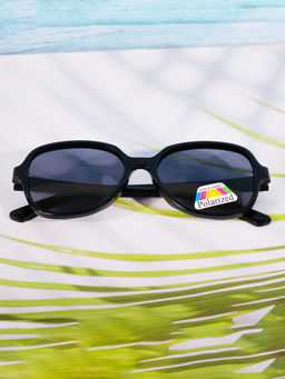 DukieKooky - Unisex Kids Stylish and Sturdy Black Oval Sunglasses