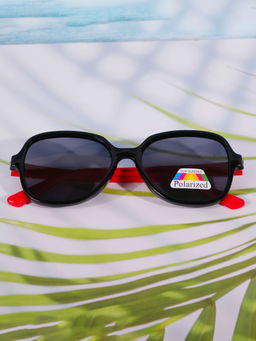 DukieKooky - Unisex Kids Stylish and Sturdy Black Oval Sunglasses