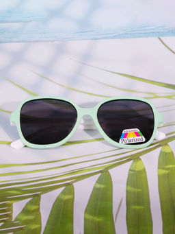 DukieKooky - Unisex Kids Stylish and Sturdy Green Oval Sunglasses