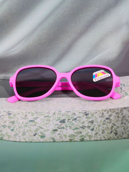 DukieKooky - Unisex Kids Stylish and Sturdy Pink Oval Sunglasses