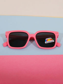 DukieKooky - Unisex Kids Stylish and Sturdy Pink Square Sunglasses